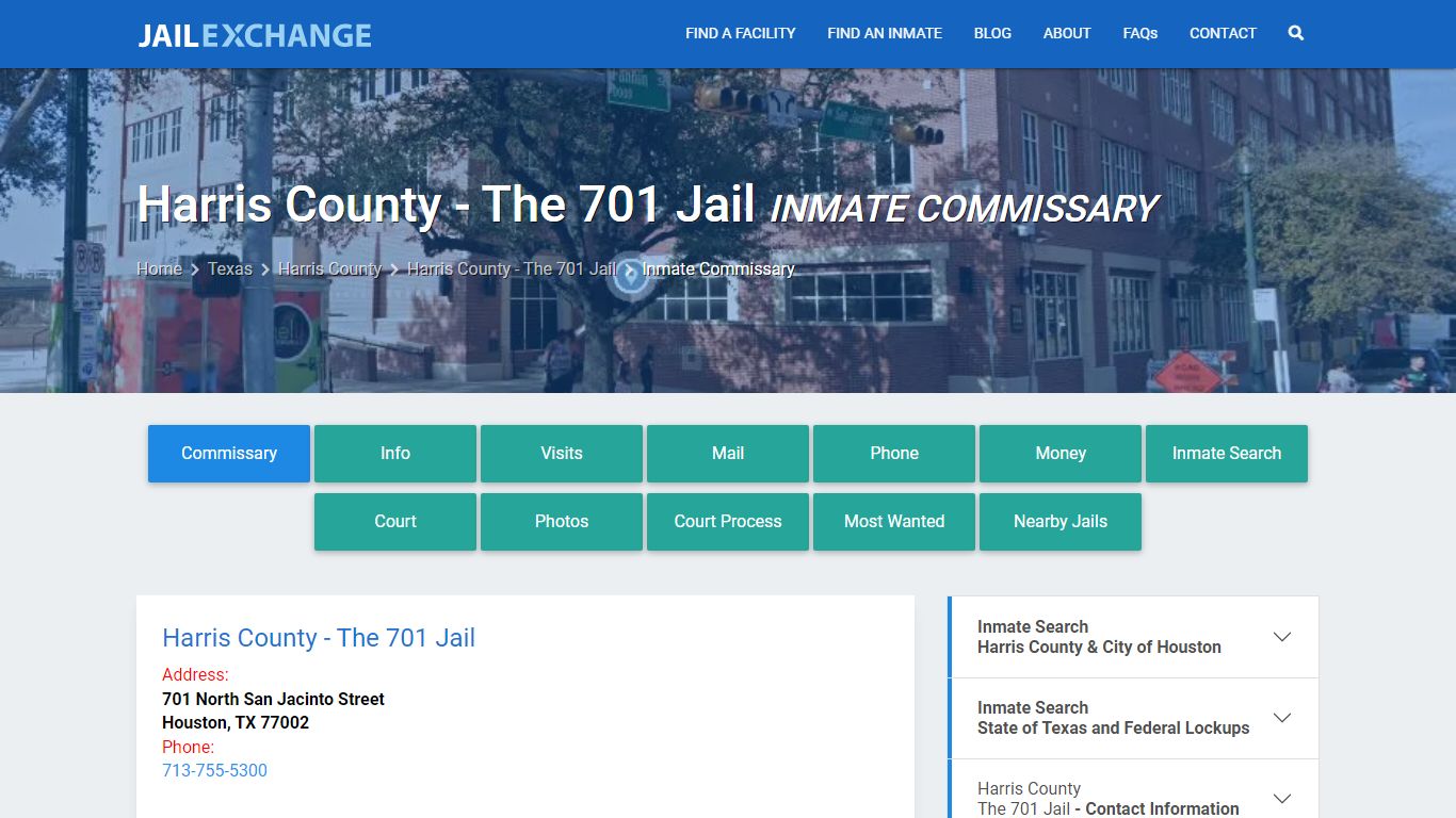 Inmate Commissary, Care Packs - Harris County - The 701 Jail, TX