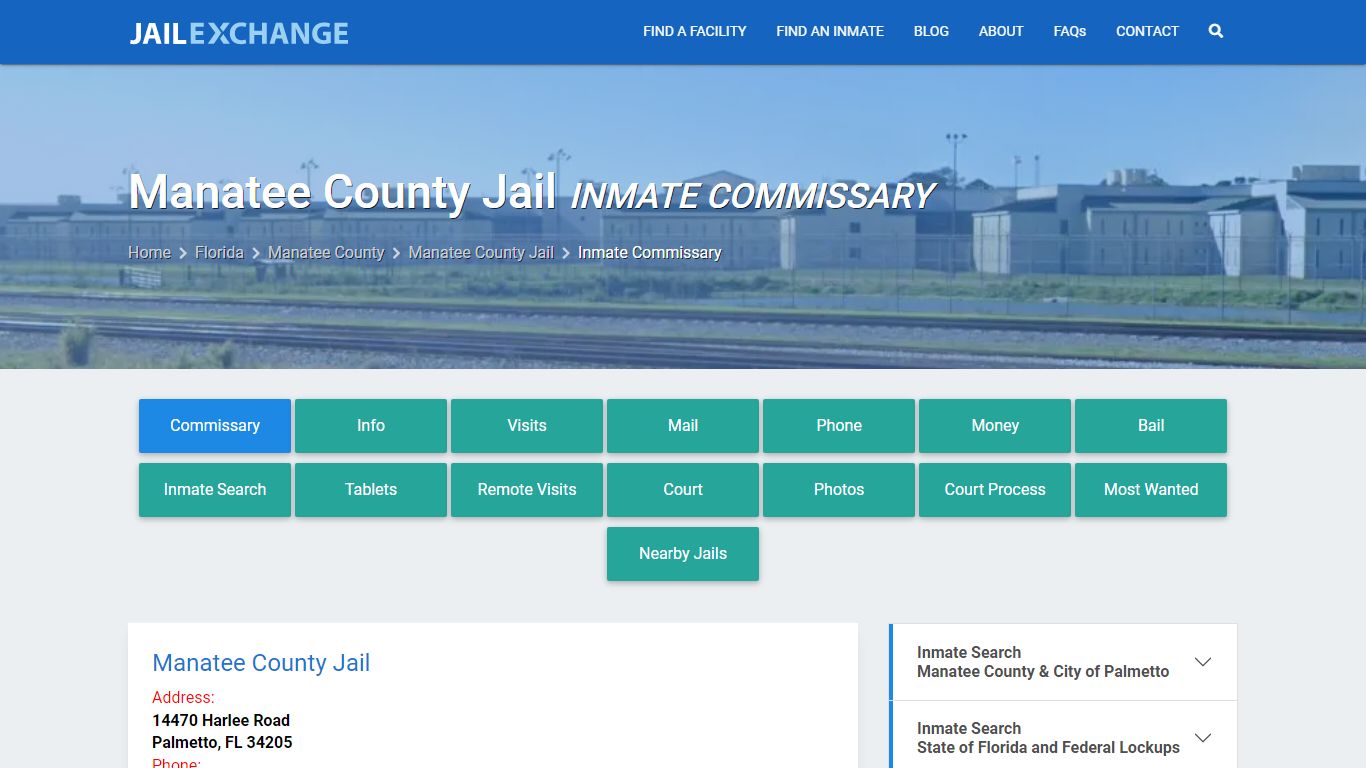 Inmate Commissary, Care Packs - Manatee County Jail, FL